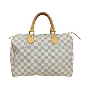 ルイヴィトン スピーディ30 ダミエアズール ハンドバッグ ダミエアズールキャンバス N41533 ホワイト レディース LOUIS VUITTON 中古