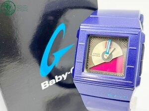 AL0606323　△ CASIO カシオ BGA-201 BABY-G ベビーG パープル グレー文字盤 スクエア レディース腕時計 付属品 現状品