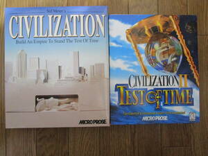 Civilization 1 II Test of Time 英語版 2本セット Micorprose 1991 1999 DOS Windows95/98 CDROM BIGBOX 中古 Civilization2