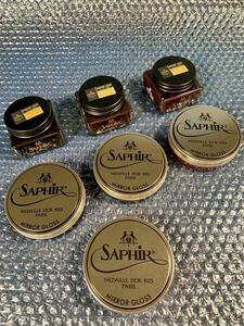 ■未使用 8点セット 特価■Saphir Noir サフィールノワール クレム1925 クリーム ミラーグロス ワックス シューケア クリーム/靴磨き/革靴