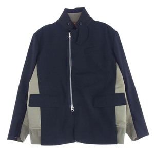 Sacai サカイ 23AW 23-03116M Suiting x Nylon Twill Jacket スーツナイロンツイル ハイブリッド 異素材切替 ブルゾン ジャケット【中古】