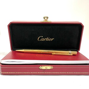 １円スタート Cartier カルティエ トリニティ ボールペン ツイスト式 ゴールド 筆記用具 5920