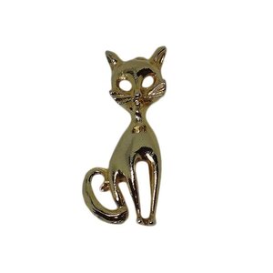 猫 ブローチ 動物 金色 ピンバッジ レトロ ピンバッチ アクセサリー