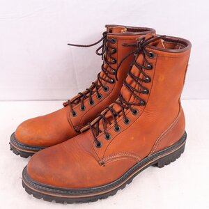 レッドウィング 10 1/2 B / 27.5cm-28.0cm 位 899 ペコスブーツ 編み上げ ブーツ ブラウン RED WING USA製 メンズ 中古 eb1343