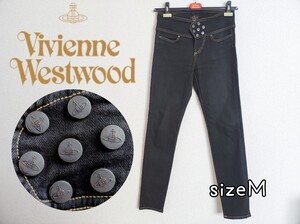 新品 ヴィヴィアンウエストウッド アングロマニア×Lee オーブボタンいっぱいスキニーデニム パンツ VivienneWestwood ジーンズ DENIM