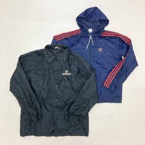 ● 80s 90s ヴィンテージ adidas アディダス 2点 まとめ ナイロンジャケット トレフォイル デサント社 USA製含む サイズMIX メンズ 0.35kg