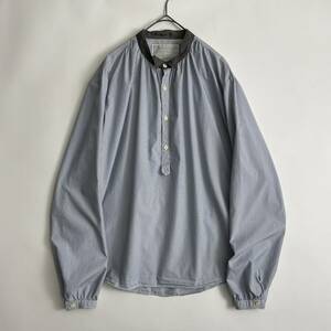 kolor size/1 (h) カラー ウイングカラー プルオーバーシャツ 長袖 薄手 ストライプ ギャザー 日本製 JAPAN SHIRT