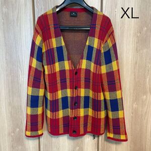 914 paul smith ポールスミス 厚手チェックカーディガン　XL ニット セーター