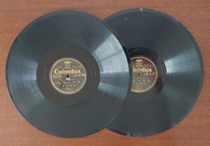 【蓄音機用SP盤レコード】Columbia 筑前琵琶/高田の馬場(一・二)(三・四)/高野旭嵐 琴・高野旭方/SPレコード