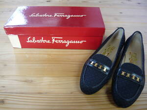 現状品 Salvatore Ferragamo フェラガモ ローファー レディース 24.5㎝ シューズ パンプス 激安1円スタート