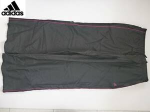 新品 adidas　アディダス★黒×ピンク　ワイドシルエット　裏地メッシュ　パンツ L～LL　大きめ　スポーツウェア