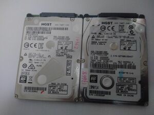 ▲ 10362時間 ＋ 13668時間　うす型 500gb HGST HDD　2個セット ノート用 ／正常判定　送料無料