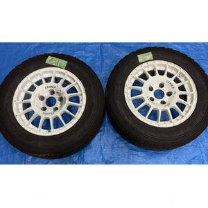 ★エンケイ ENKEI SPORT ES-GRAVEL 15×6.5J+35 PCD114.3-5H おまけ競技用タイヤ付 中古2本セット ランエボ CP9A/CT9A など【A】 