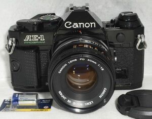 【整備/性能測定済】Canon AE-1 PROGRAM ブラック＋FD50mmF1.8「oマーク」_P,S,機能OK(3973962_124)