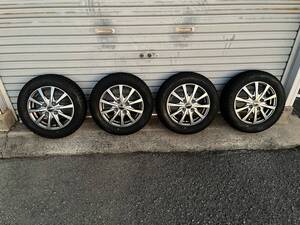 Exceeder アルミホイール 13インチ　4本セット　4.00B +45 PCD100×4穴　BSブリザック　155/65R13 73Q　スタッドレスタイヤ付