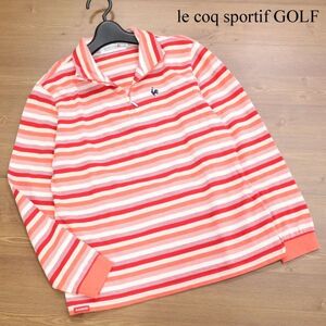 le coq sportif GOLF ルコック ゴルフ 通年 ボーダー♪ 長袖 ハーフジップ トレーナー シャツ Sz.L　レディース　K3T00103_7#C