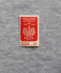 USA252　アメリカ　1966年　ポーランド教化1000年　5セント　単片切手1枚