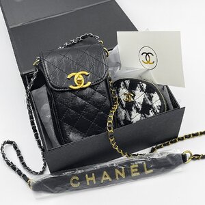 シャネル CHANEL ノベルティ VIPギフト ショルダーバッグ ミニ ポシェット ポーチ 斜めがけ ブラック PUレザー レディース ブランド 非売品