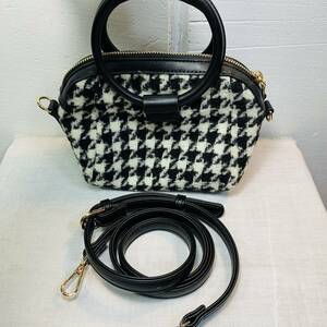 美品 DIANA ダイアナ 千鳥柄 2WAY ショルダーバッグ ハンドバッグ USED品 （YM) N 