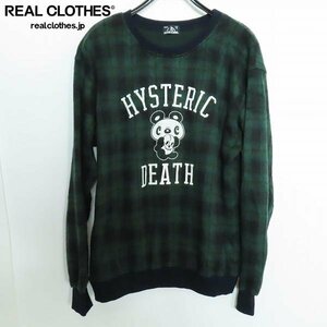 ☆HYSTERIC GLAMOUR/ヒステリックグラマー スカルパンダ ウール/レーヨン/シルク混 チェック柄 スウェット 01173AH03 /F /060