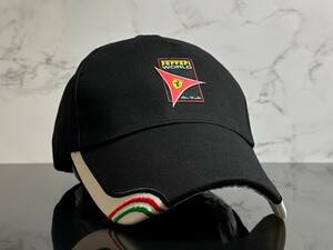 【未使用品】224KA★Ferrari WORLD Abu Dhabiフェラーリ ワールド アブダビ キャップ 帽子 CAP ブラックのコットン素材《FREEサイズ》