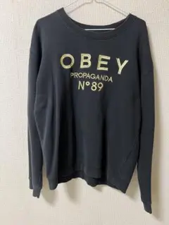 OBEY PROPAGANDA クルーネック スウェット M ブラック　オベイ