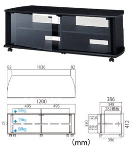 TV-BS120H 40v～50v型対応テレビ台 ハヤミ工産 TIMEZ