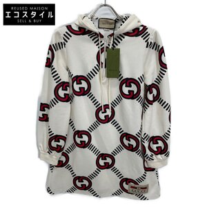 GUCCI グッチ 681269 インターロッキングG テクニカルジャージ ワンピースパーカー アイボリー XS トップス ポリエステル レディース 中古