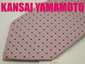 OB 173 カンサイヤマモト KANSAI YAMAMOTO ネクタイ ピンク色系 ドット ストライプ柄 プリント