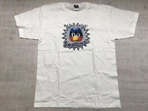 東京ヤクルトスワローズ Yakult Swallows つば九郎 マスコット キャラクター プロ野球 セ・リーグ 半袖Tシャツ カットソー メンズ L 白