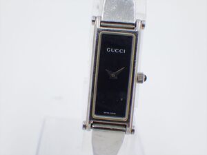 355539/②【1円スタート】GUCCI グッチ 1500L ブラック文字盤 バングルウォッチ レディース 時計 クオーツ ケース14mm