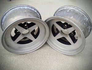 ☆WORK Epuip ？ 7J 2本 4H +5 PCD114.3 ワーク エクイップ 旧車 深リム 当時物 13inch JDM USDM SSR hayashi racing Excel Casting 4spoke