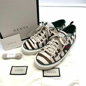 新品未使用 GUCCI グッチ ローカット スニーカー ハラコ ゼブラ柄 シェリーライン GG柄 26.5cm 靴 シューズ メンズ 付属品完備