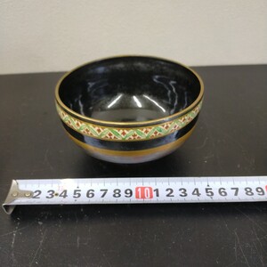 す2451 茶碗 在銘 善峰 金彩色絵 茶道具 検)七宝/つなぎ/繋ぎ