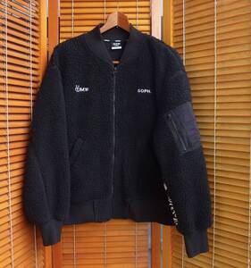 良品 1MW by SOPH GU × SOPH ボア フリース ジャケット バンダナ柄 黒 ソフネット オーバーサイズ 即決あり！