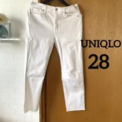 UNIQLO ホワイト　ストレッチ　デニム　28インチ　レディース　ジーパン　L