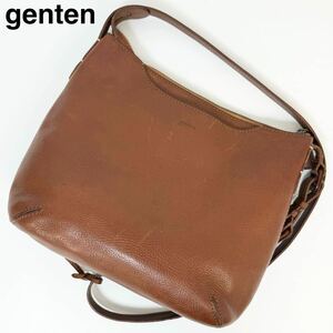 24E28 genten ゲンテン ショルダーバッグ 本革 レザー