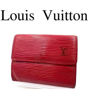 Louis Vuitton ルイヴィトン コインケース レッド系 LVロゴ