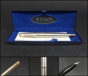 【240614④】PARKER　パーカー万年筆　栞・ケース付き　※インクカートリッジ欠損