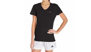 lts-adidas-BP5234-Bk-S アディダス adidas レディース 半袖Tシャツ Vネック WOMENS トレーニングウェア スポーツ フィットネス ブラック