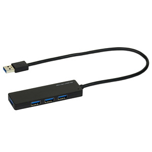 （まとめ買い）ナカバヤシ USB3.1Gen1 4ポートハブ 30cm ブラック UH-3184BK 〔3個セット〕