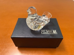 ★★★　新品　ヴァルサンランベール　ヴァル・サン・ランベール　Val Sant Lambert　クリスタルガラス　ペーパウェイト　文鎮　鳥　★★★