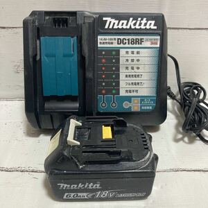 【1円スタート♪】makita マキタ 純正品 急速充電器 バッテリ &充電器セット DC18RF BL1860B 18V 6.0Ah インパクトドライバーやマルノコに