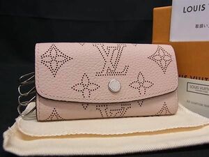 1円 ■極美品■ LOUIS VUITTON ルイヴィトン M64056 モノグラムマヒナ ミュルティクレ4 4連 キーケース 鍵入れ ピンクベージュ系 BK2072