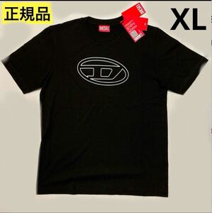 洗練されたデザイン DIESEL 正規品 T-JUST-BIGOVAL Tシャツ ブラック 黒 XL サイズ A03789 0BEAF 9XX