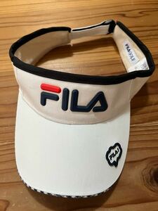 送料込み！FILA GOLF ゴルフサンバイザー 美品 白 ホワイト サンバイザー GOLF ゴルフウェア 帽子 ギンガムチェック