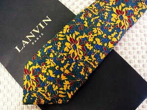 ♪32205D♪状態並品【花 植物 柄】ランバン【LANVIN】ネクタイ