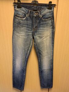 国内正規 19SS Saint Laurent Paris サンローランパリ D02 M/SK-LW スキニー ダメージ リペア加工 インディゴ デニム 27 527503 Y893R