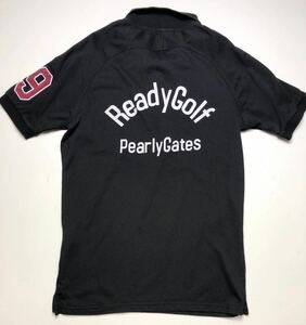 PEARLY GATES パーリーゲイツ ポロシャツ 黒 4サイズ バックロゴ READY GOLF