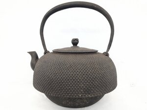 K273 南部鉄器 在銘 鈴木盛久 鉄瓶 約1.8kg 伝統工芸品 茶道具 煎茶道具 急須 鉄壺 鉄器 茶器 時代物 金属工芸 古美術品 アンティーク